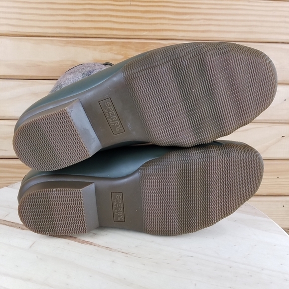 Sperry Top-Sider Men's 10 US Saltwater Camo Duck Boot Lace-up Green STS23702 NEW - Picture 5 of 11